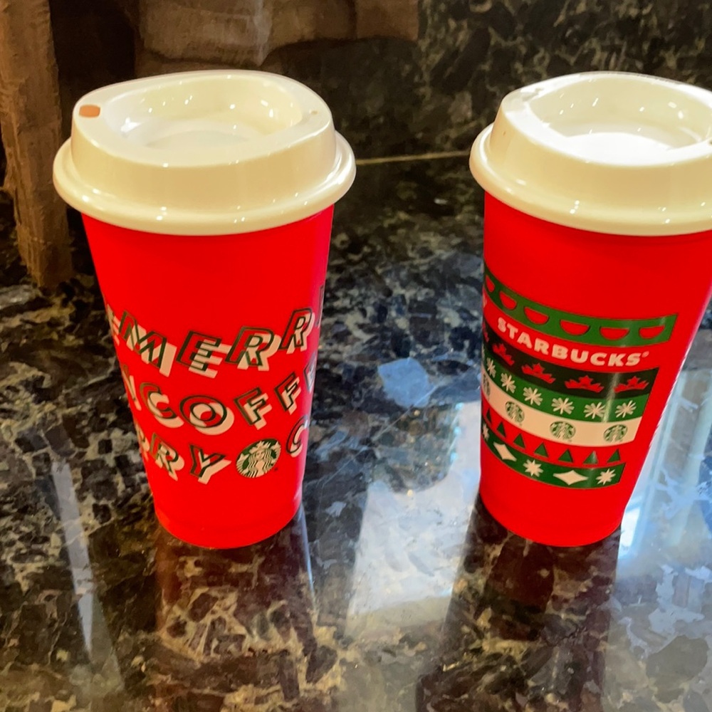 Set of 2 Starbucks coffee cups